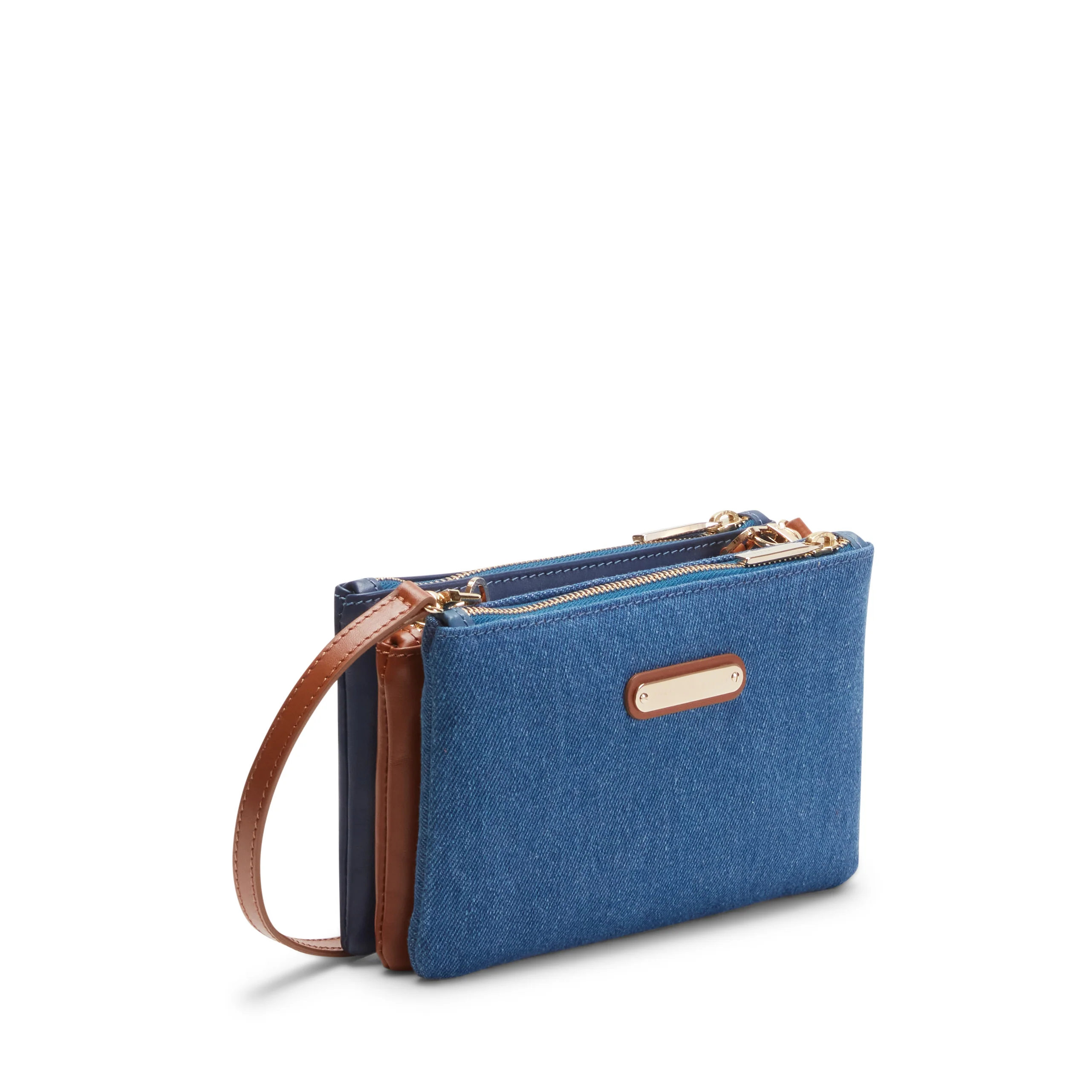 Pochette Esquire in tessuto e pelle