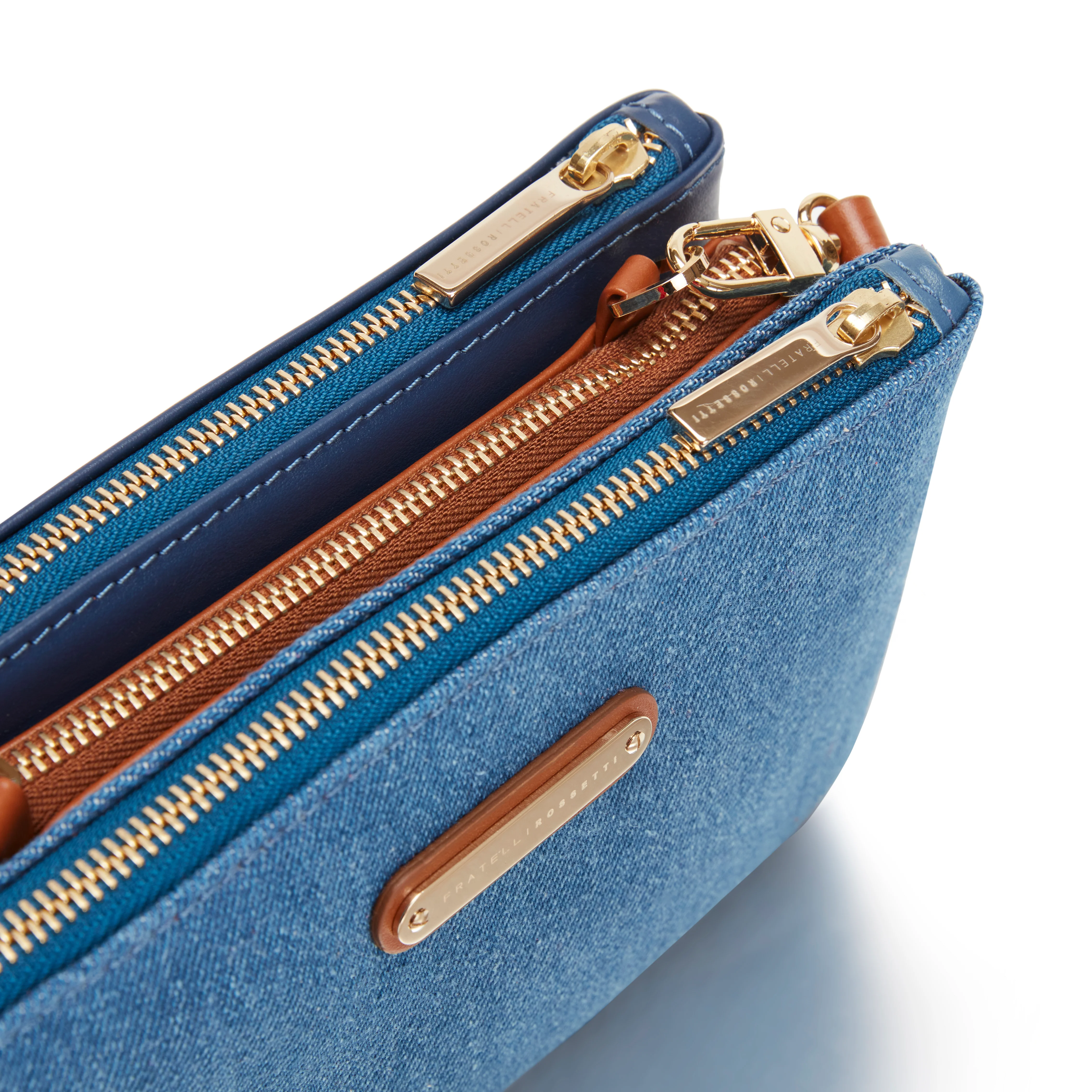 Pochette Esquire in tessuto e pelle - Image 4