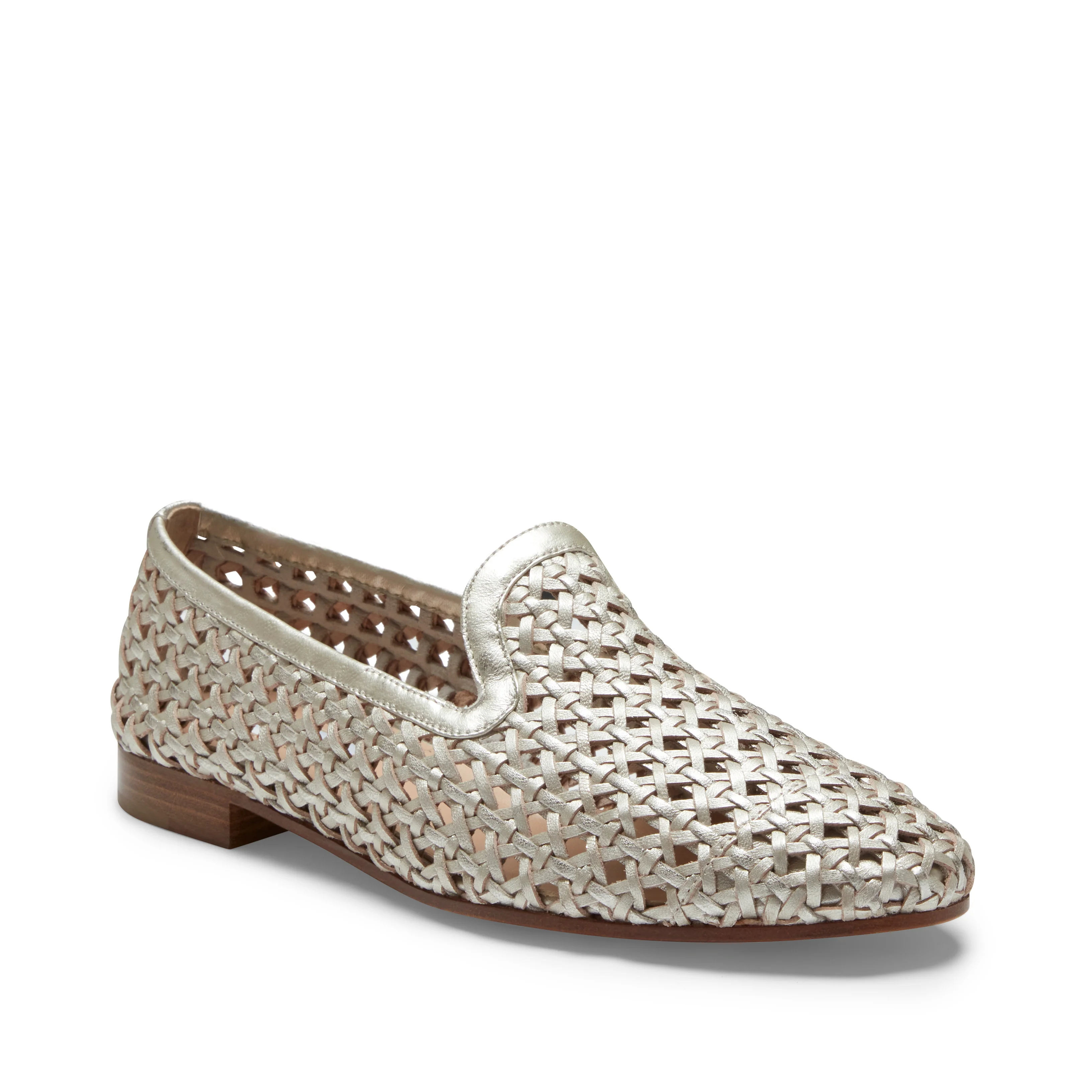 Slipper in pelle intrecciata