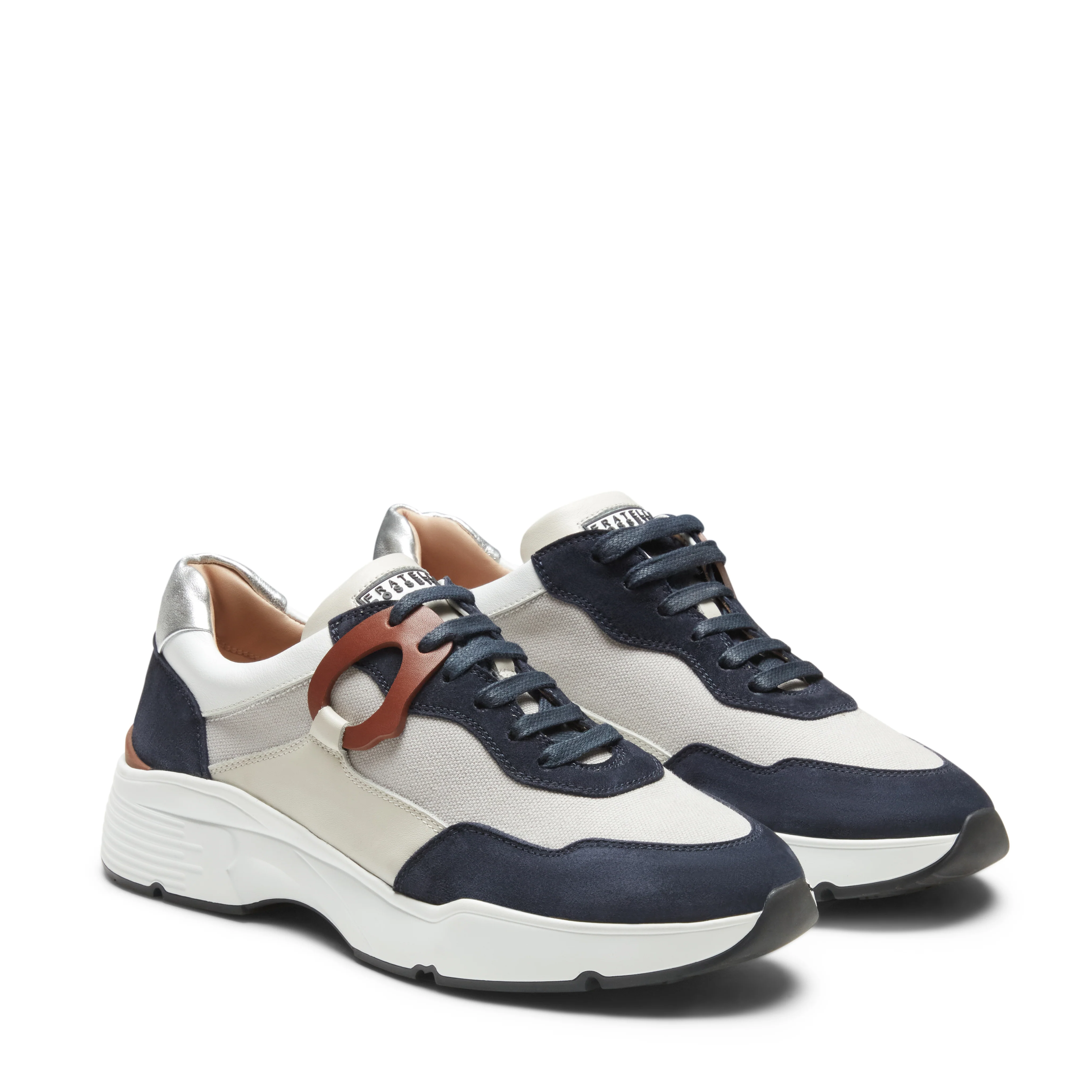 Sneaker in pelle e tessuto - Image 2